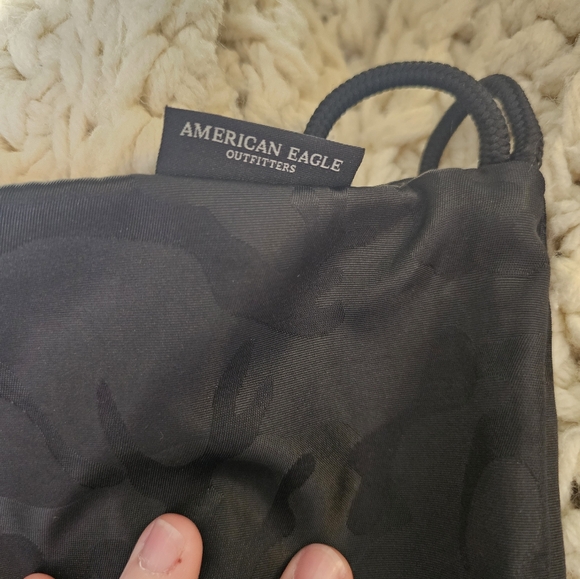 American eagle unisex black camouflage drawstring bag - Picture 9 of 11